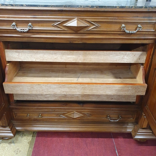 89 - A good 19th Century Walnut two door side Cabinet with barley twist supports single frieze drawer and... 