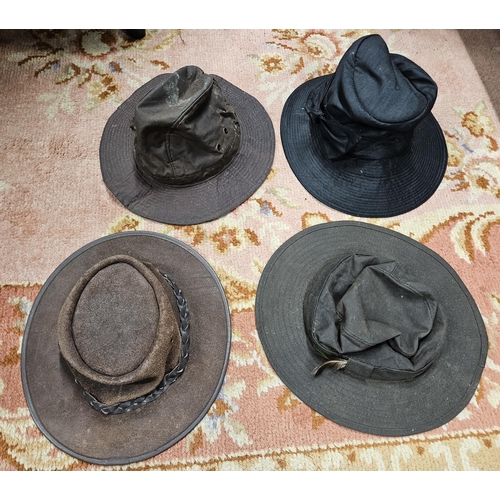 195A - Four waxed Hats.