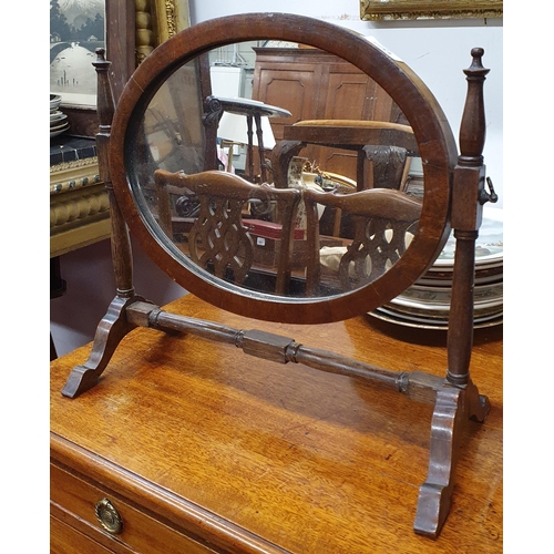 1373 - A Regency Mahogany Crutch Mirror. 41 x H 39 cm approx.