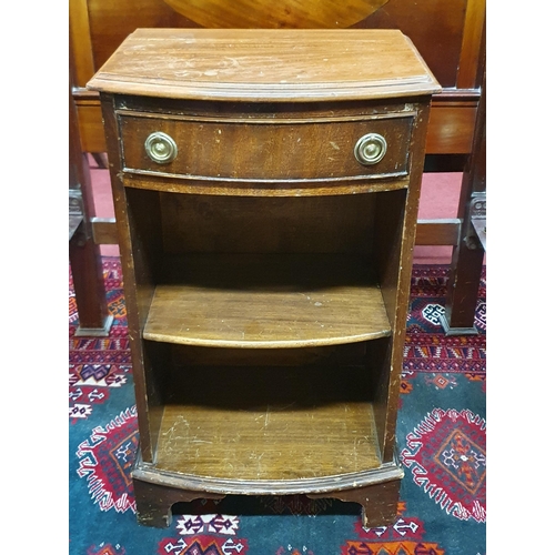 1384 - A reproduction Mahogany bow fronted Side Cabinet of small size. 
W 43 x D 31 x H 76 cm approx.