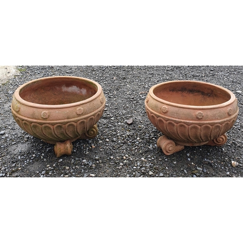 1405 - A really good pair of Italian Terracotta Pots on stands with a highly molded outline.
H 35 x D 54 cm... 