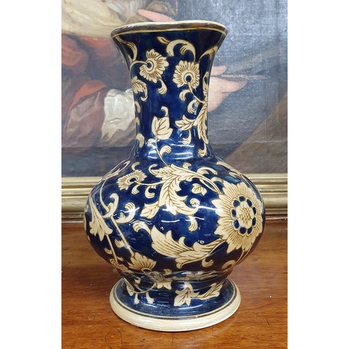 1453 - A Blue ground Potters Yard Vase.