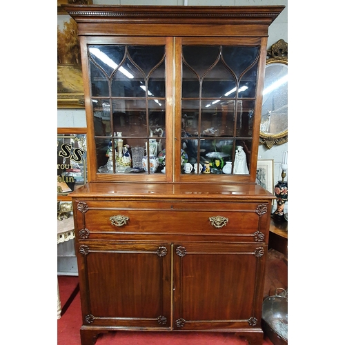 1457 - A good 19th Century Mahogany Secretaire Bookcase with fitted slide and glazed upper section.119 x 52... 