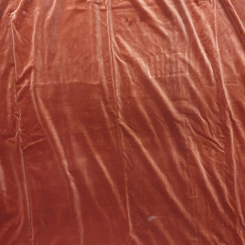 1460 - A Pair of Dark Burnt Orange Lined Velvet Curtains.
Pleated Top Width 135 X Length 155 cm approx.