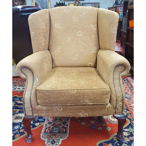 1476 - A Wingback Armchair .
BH 100, SH 47 x W 88 x D 90 cm approx.