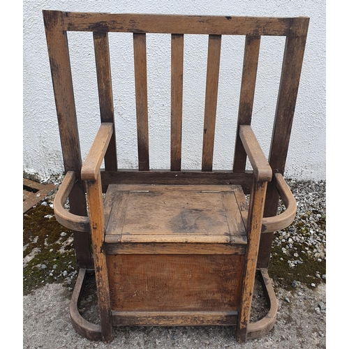 1480 - A Single seat Timber bench along with a 19th Century Wash Stand and a cased sewing Machine.