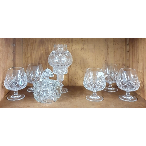 1501 - A Sarah Kenny Crystal Vase along with other Crystal to include brandy Balloons.