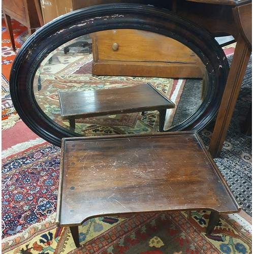 1505 - A 19th Century Mahogany side Table/ dressing Table with knee hole front and gallery back along with ... 