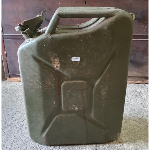 1602 - A good Jerrycan along with five plastic petrol Cans.