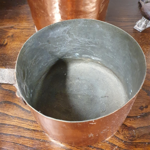 50 - A Superb quantity of 19th Century Copper Wares to include an extremely large lidded saucepan, three ... 