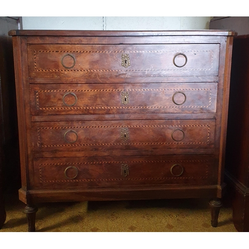 37 - A 19th Century Mahogany Chest of neat proportions with inlaid front and canted corners.
 W 90 x D 52... 