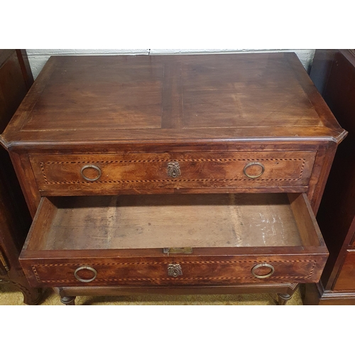 37 - A 19th Century Mahogany Chest of neat proportions with inlaid front and canted corners.
 W 90 x D 52... 