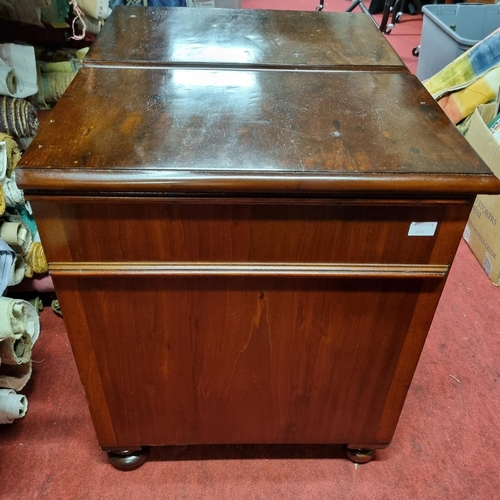 107 - A good pair of Mahogany bedside Cabinets with four graduated drawers with brass swan neck handles. W... 