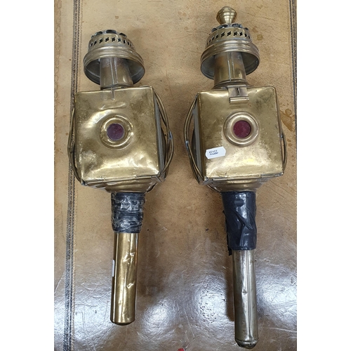 236 - A pair of 19th Century Brass Coaching Lamps.