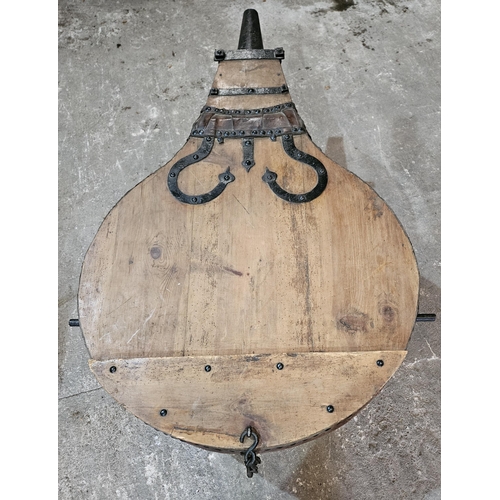 284 - A lovely 19th Century Bellows with original Leather and metal banding (used as a coffee table by pre... 