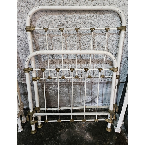 278 - A good late 19th early 20th Century Metal and Brass Bed with rails and base.