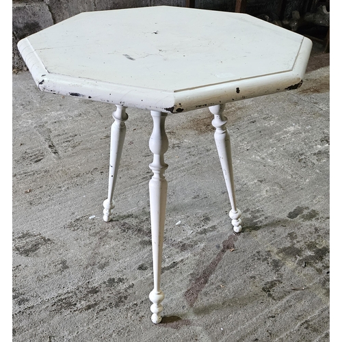 303 - A late 19th Century painted side Table on neat turned supports. 62 x H 67 cm approx.