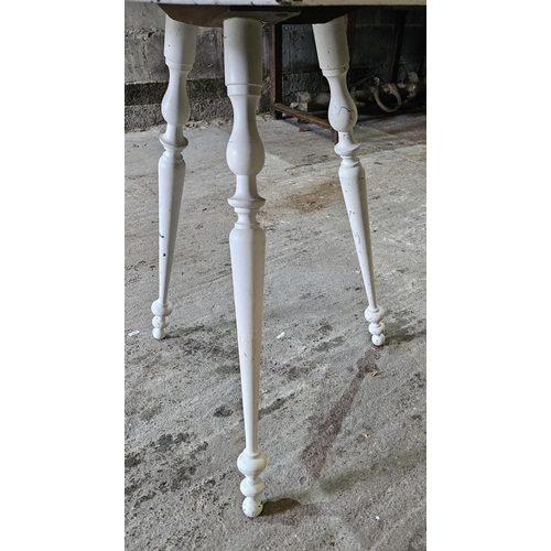 303 - A late 19th Century painted side Table on neat turned supports. 62 x H 67 cm approx.