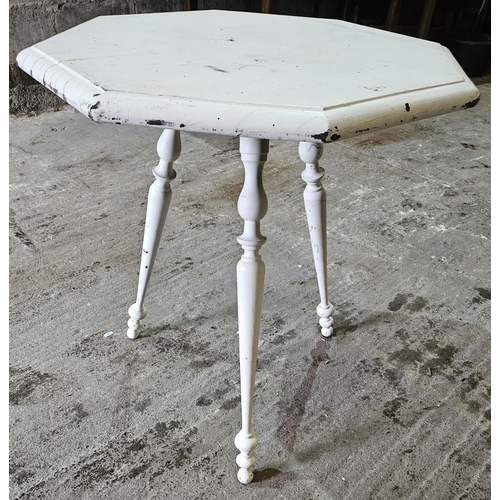 303 - A late 19th Century painted side Table on neat turned supports. 62 x H 67 cm approx.