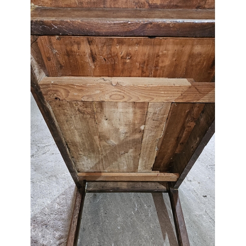 295 - A good 19th Century provincial kitchen Table with side drawer, on square supports and peg joints.