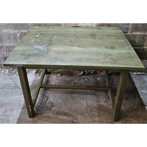 294 - A Vintage small Pine kitchen Table on square supports. 118 x 77 x H 78 cm approx.