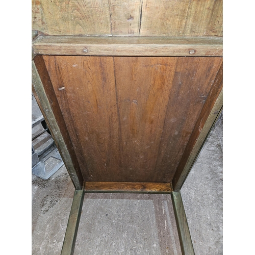 294 - A Vintage small Pine kitchen Table on square supports. 118 x 77 x H 78 cm approx.