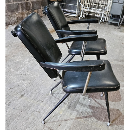 289 - Two retro hair dressing Chairs and a neck tray.