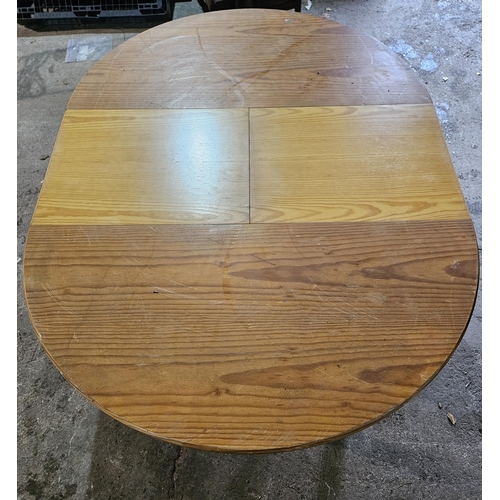 316 - A Pine single leaf Table on square supports.