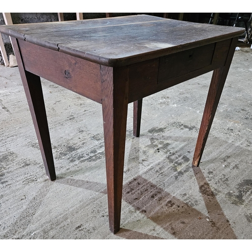 308 - An 18th Century provincial single drawer side Table on square tapered supports.