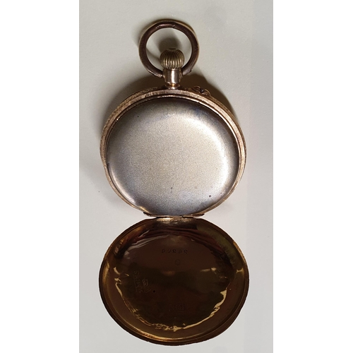 375 - An 18ct Gold fob Watch with a highly etched outline seems to be keeping good time.