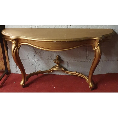 1452 - A good pair of 19th Century and later Side/Console Tables with single frieze drawer on carved cabrio... 