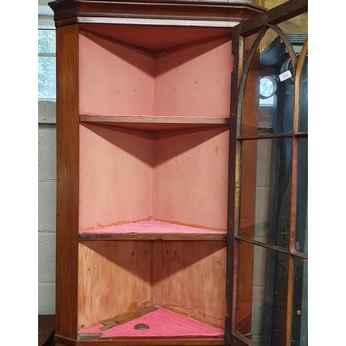 1504 - A good 19th Century Mahogany corner Unit with reeded glazed top door and panelled base.
W 76 x H 200... 