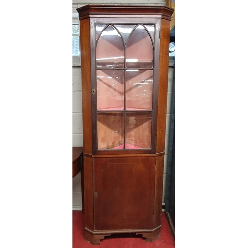 1504 - A good 19th Century Mahogany corner Unit with reeded glazed top door and panelled base.
W 76 x H 200... 