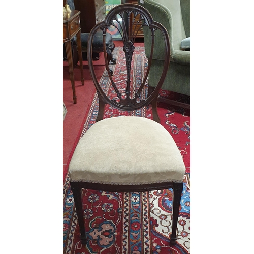 1578 - A late 19th Century single Chair along with a banqueting chair and two Irish coloured Prints.
 SH 48... 