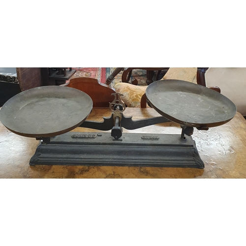 5 - A large and really good 19th Century Cast Iron Scales with brass tray.