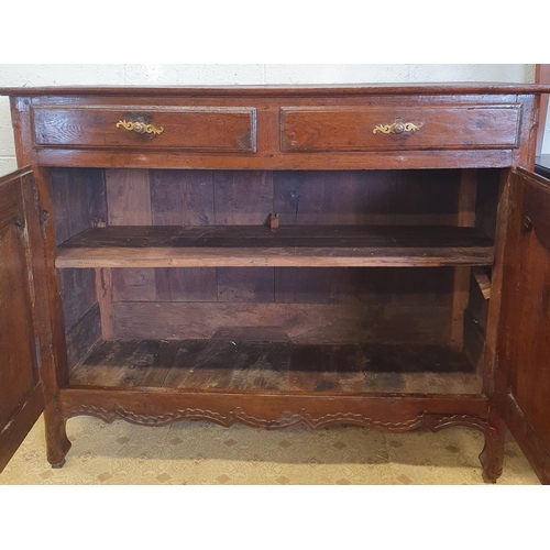 22 - A good early 19th Century Oak provincial Cabinet with twin door front and drawers. 136 x 51 x H 107 ... 