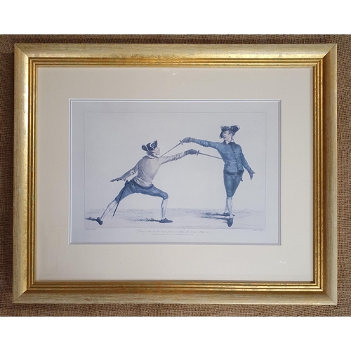 18 - Two well framed coloured Prints of Duelling. 52 x 65 cm approx.