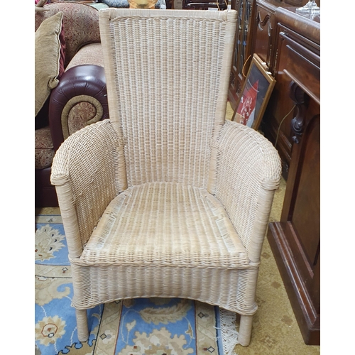 37 - A really good Wicker conservatory Armchair. 
W 69 x SH 35 x BH 95 cm approx.