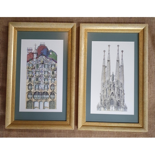 55 - Two Well Framed coloured Prints, One of Suhagrat Somalia and the other is Gaudi's Sagrada Familia in... 