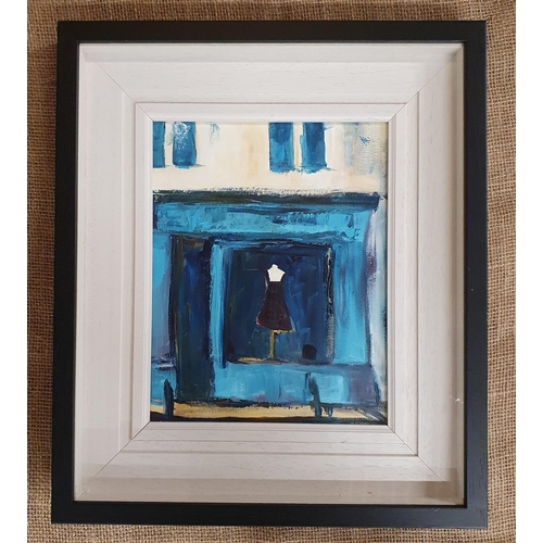 56 - Declan Marry, Irish. A 20th Century Oil On Canvas of a shop window. 28 x 22 cm approx.