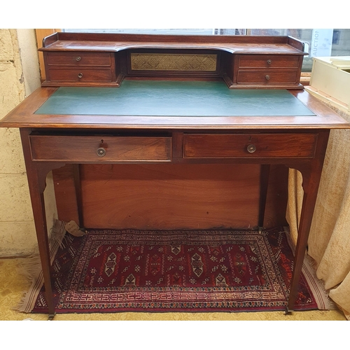 60 - An early to mid 19th Century Mahogany Desk of good quality on square tapered supports and gallery ba... 