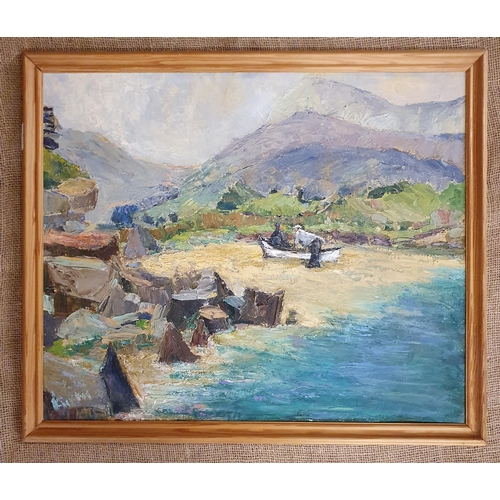 8 - A 20th Century Oil on Board of a West of Ireland scene. Indistinctly signed LL. 50 x 60 cm approx.