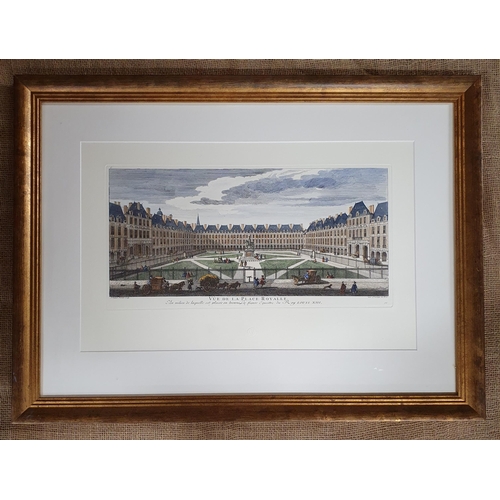 81 - A Large French Coloured Print of Vue De La Place Royale, along with a well framed coloured Engraving... 