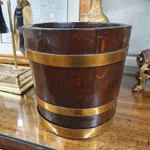 82 - A 19th Century Brass Bound Bucket. 20 x 20 cm approx.