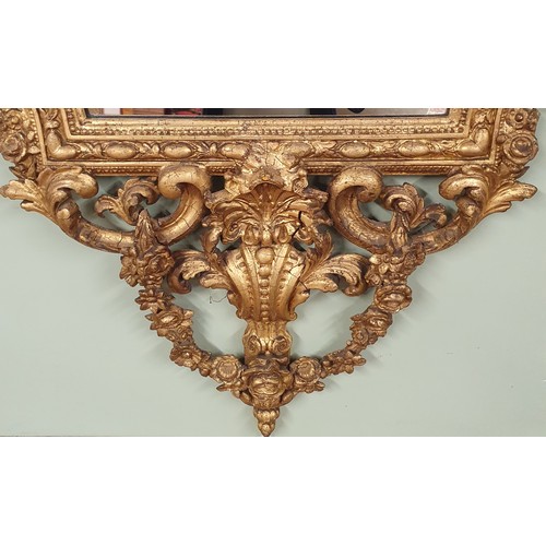 609 - A Fantastic early 19th Century Timber and Plaster Gilt Pier Mirror with highly carved cartouche top ... 