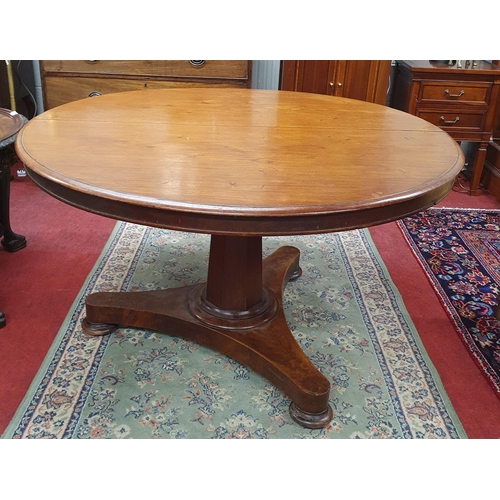 258 - A 19th Century Mahogany Supper Table of neat proportions on a platform base. 
H 70 x D 118 cm approx... 