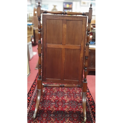 270 - A good early 19th Century Mahogany Cheval Mirror of neat proportions.
H 135 x W 65 cm approx.