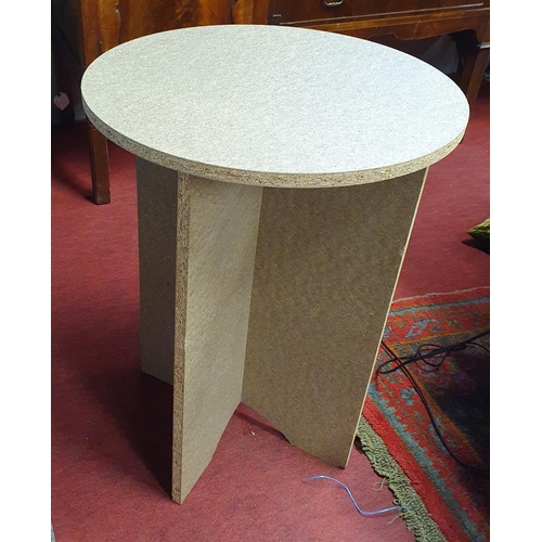 352 - A circular Side Table with velvet cover along with a velvet throw , bedspread and lamp.
H 70 x D 50 ... 