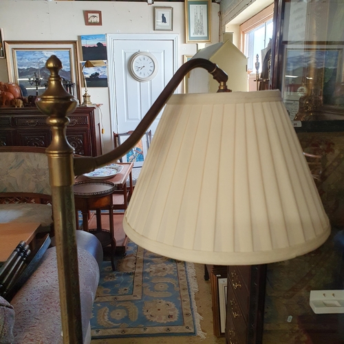 361 - A good 20th Century Brass Standard/Reading Light with adjustable top arm. Height 146 cm approx.