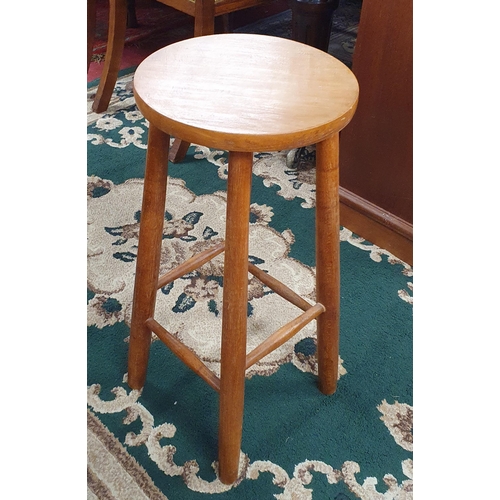 391 - A 19th Century Elm Windsor Chair along with a 20th Century stool. Stool H 77 cm approx.